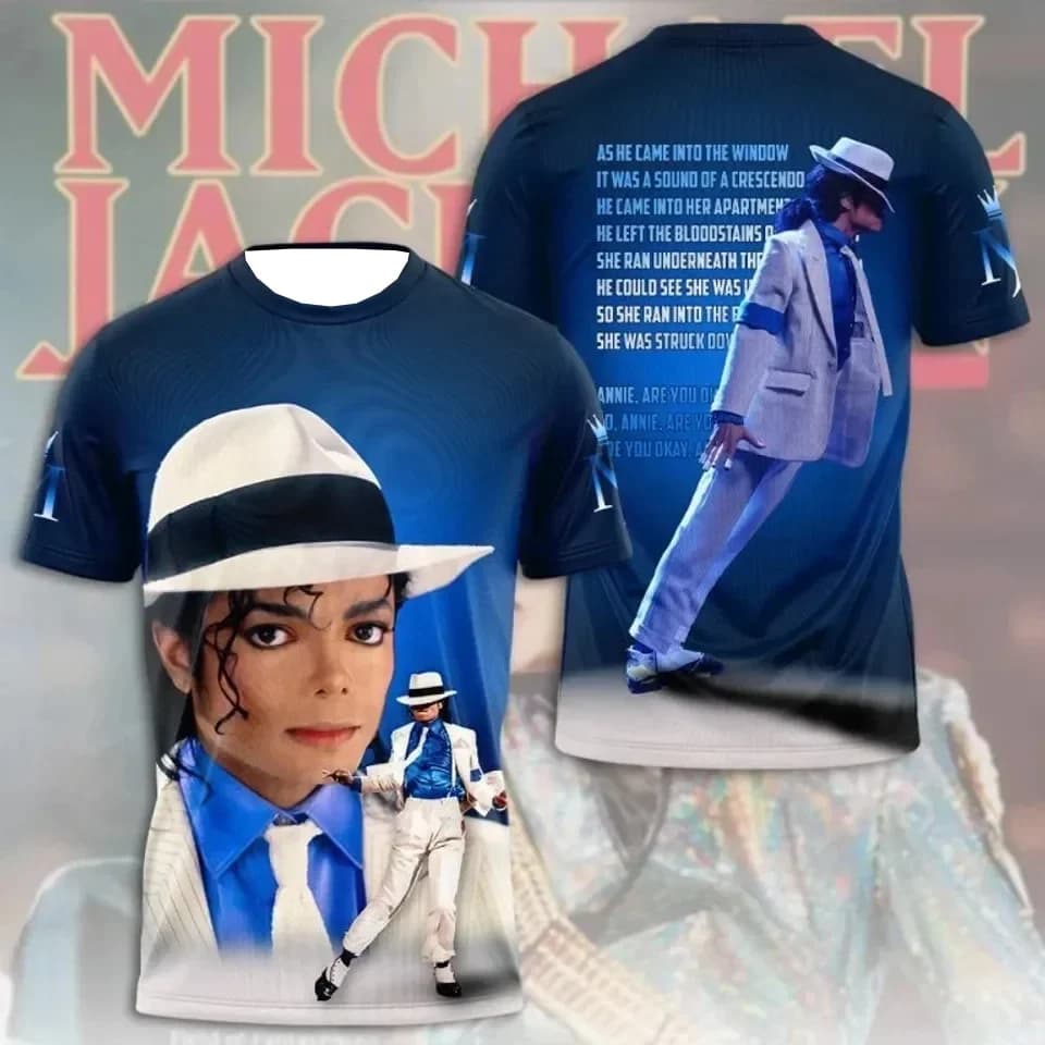 2026 New Michael Jackson King of Pop Print T-Shirt Red Black 3D Graphic Short Sleeve Tee Casual Streetwear for Music Fans