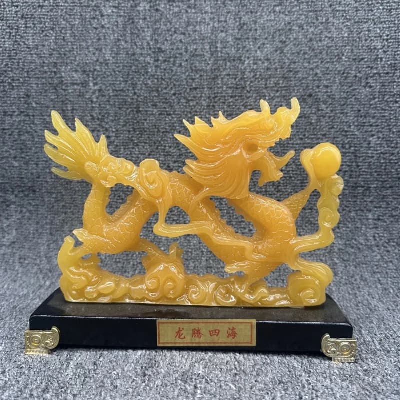 Resin , small golden , green and Han ornaments, twelve zodiac dragon craft