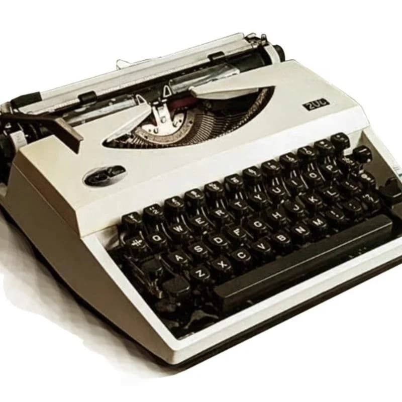Vintage typewriter, machinery, retro literature and art