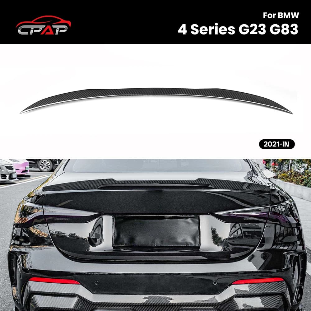 Car Styling Real Dry Carbon Fiber Rear Trunk Spoiler Boot Wing For BMW 4 Series 2 Door Coupe G23 G83 M Style 2021-IN