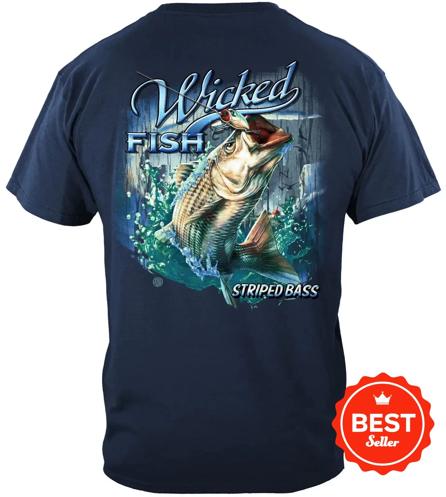 Striped Bass with Popper Air Born. Fashion Fishing Angler Gift T-Shirt. Summer Cotton Short Sleeve O-Neck Mens T Shirt New S-3XL