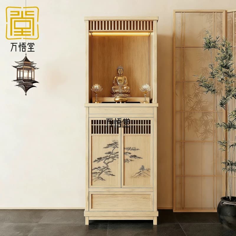 CXX new Chinese casket solid wood incense shrine offering log style living room cabinet