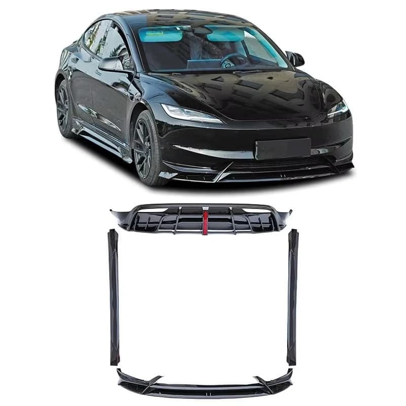 New  Model 3 Highland 2023 Body Kit Rear Diffuser ABS Material Gloss Black Aero Exterior Parts