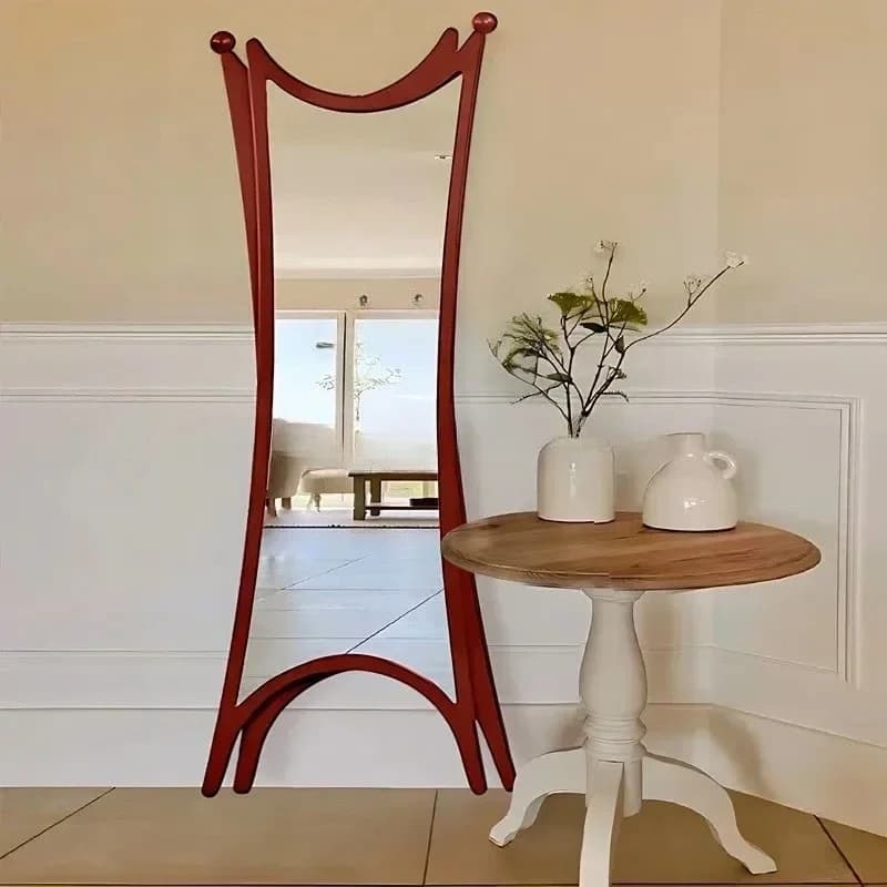 Light Luxury Floor-to-ceiling Full-body Mirror Household High-end Wall-mounted Full-length Mirror Retro Special-shapedl17