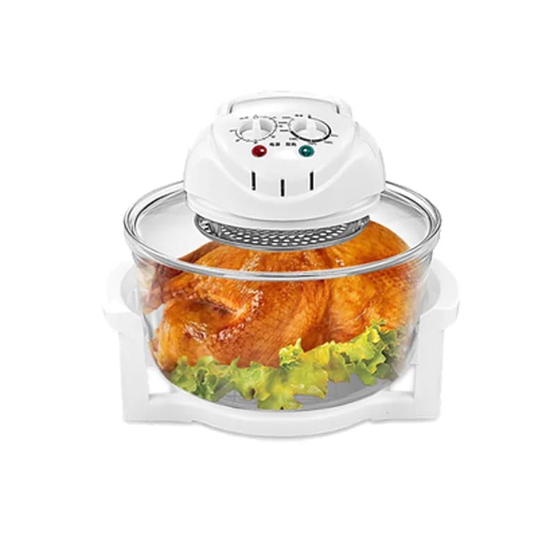 Large capacity glass electric air fryer mechanical control automatic power off hot air circulation plastic hardware fittings