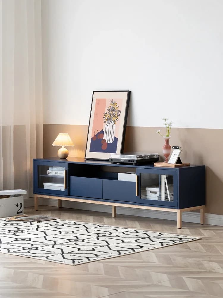 G2 Mediterranean Minimalist Small Apartment Living Room Floor Cabinet Furniture TV  and Tea Table