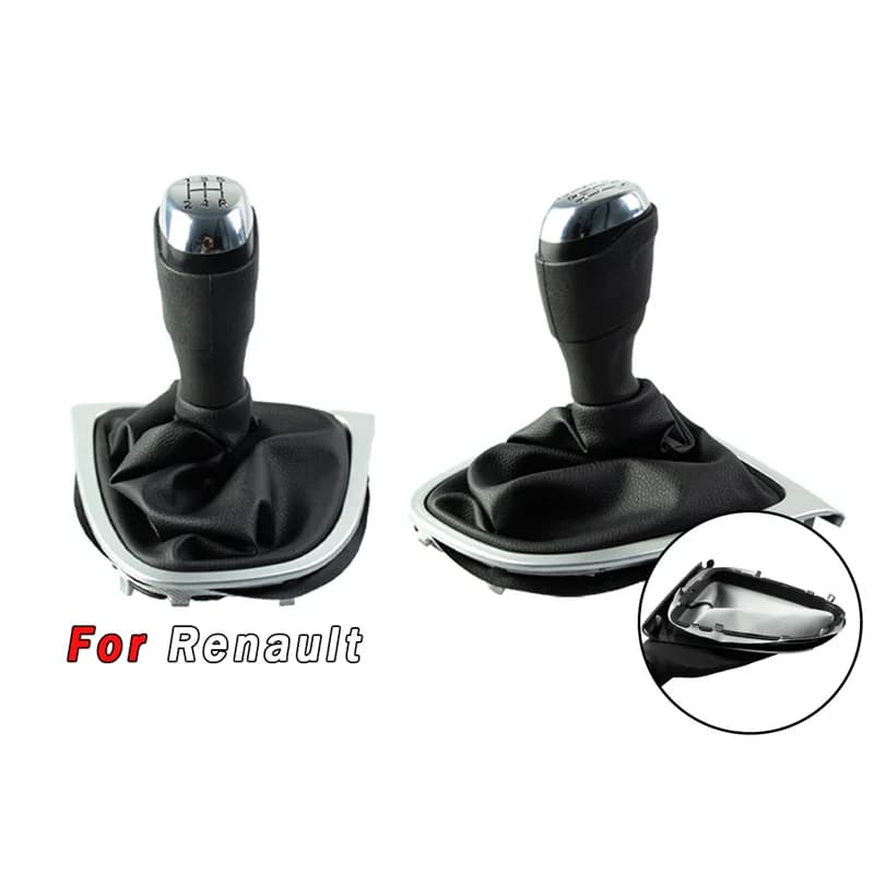 For Renault MK4 car electroplated black letter shift handlebar gear lever gear head dust cover accessories