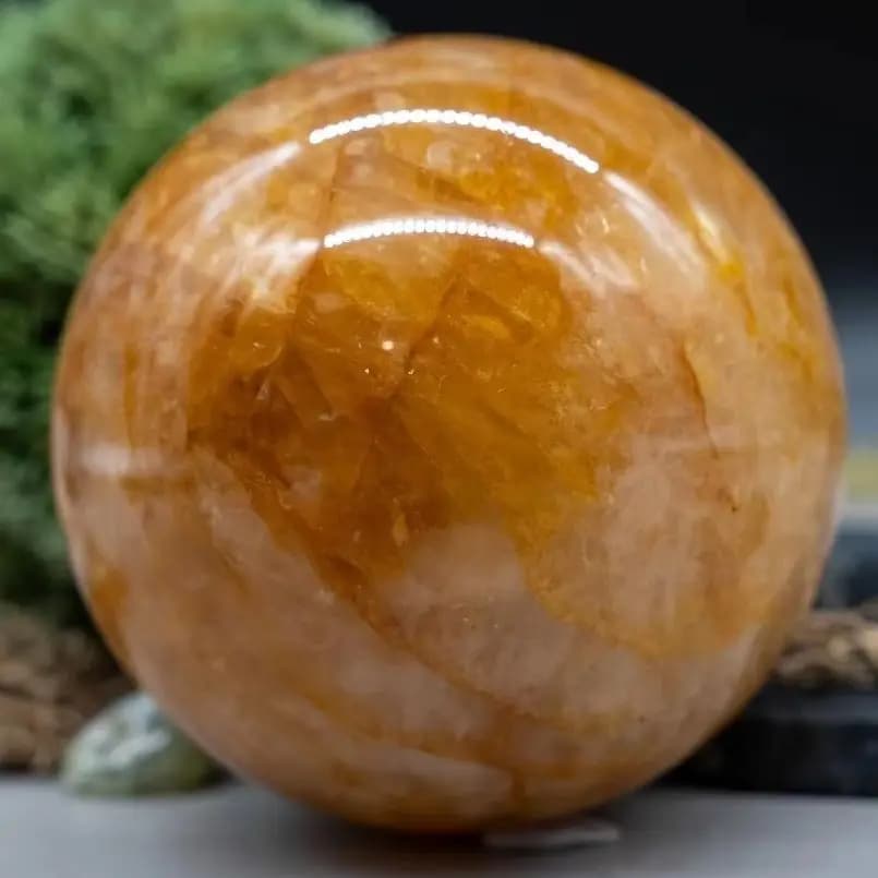 Natural Yellow Calcite Sphere Healing Crystal Quartz Ball Gemstone Reiki Healing Meditation Home Room Decoration Gift