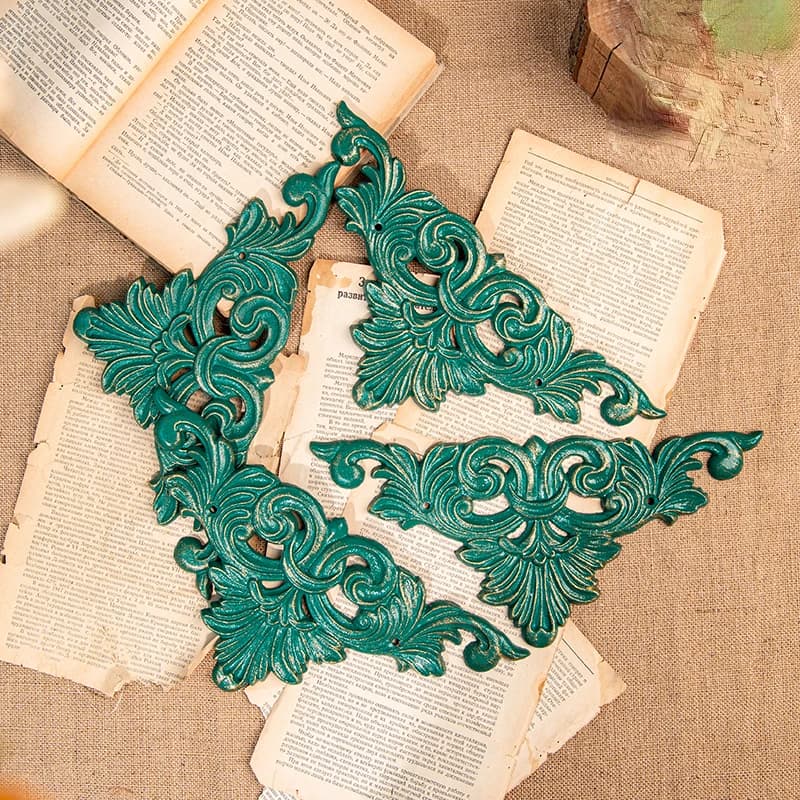 European Cast Iron Door Head Wall Is Decorated with Iron Window Sill Corner Metal Decoration Grids Ceiling Decal Background Wall
