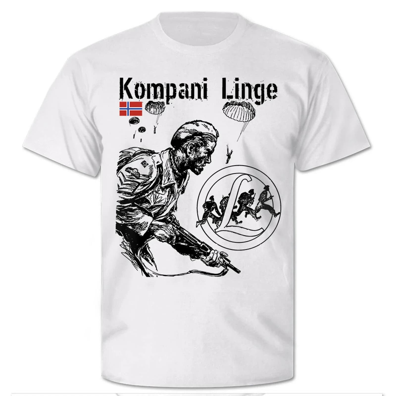 Kompani Linge Norge Norwegen Norwegian Independent Tshirt Men's 100% Cotton Casual T-shirts Loose Top Size S-3XL