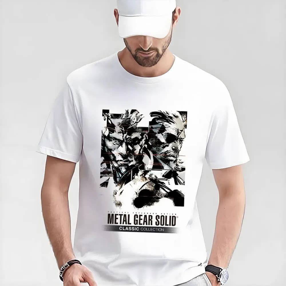 Metal Gear Solid MGS Game Gift T‑Shirt for Gamer 0315 Unisex Cotton Short Sleeve Tees Solid Snake Graphic Print Streetwear Tops