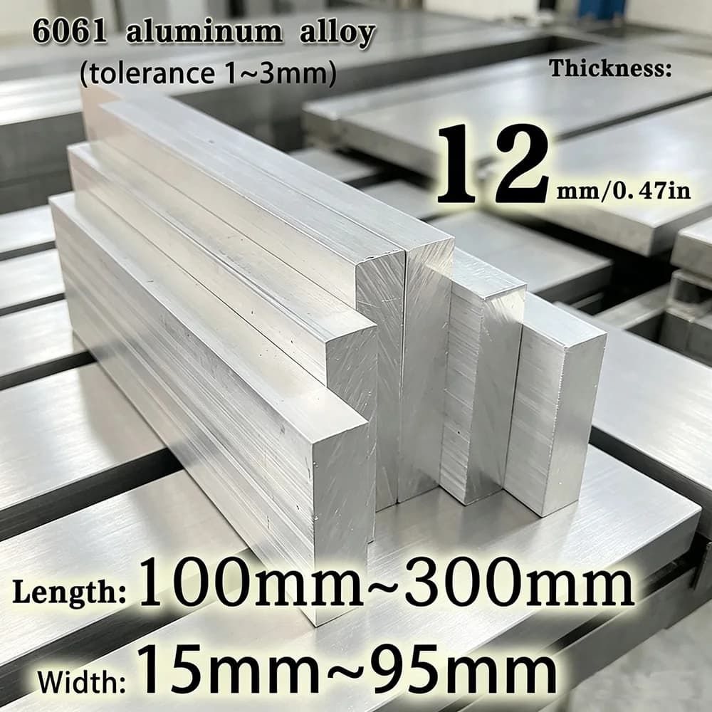 6061 High Quality Aluminum Alloy Sheet, Thickness: 12mm, Width: 15-95mm, Length: 100-300mm, Widely Used for Your Selection
