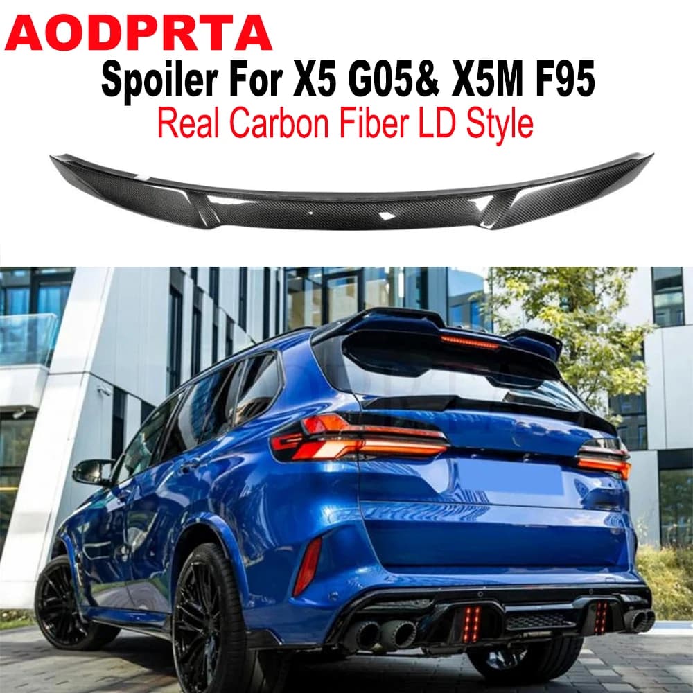 Gloss Black Rear Middle Spoiler Trunk Wing Lip For BMW X5 G05 X5M F95 SUV 2019-2026 Real Carbon Fiber LD Style