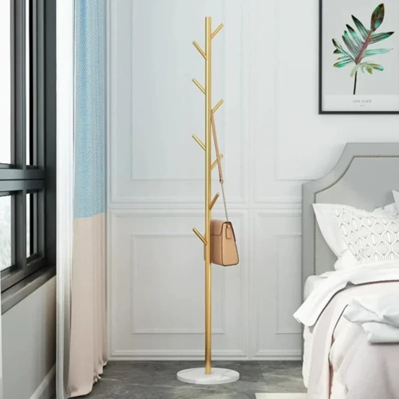 Designer Gold Clothes Rack Vintage Storage Standing Small Coat Rack Italian Bedroom Percheros De Pared Living Room Furniture