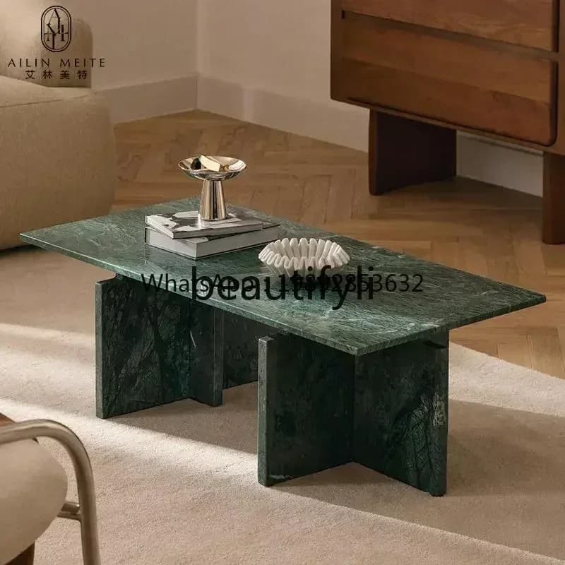 FF Italian minimalist natural marble living room coffee table designer light luxury high-end coffee table