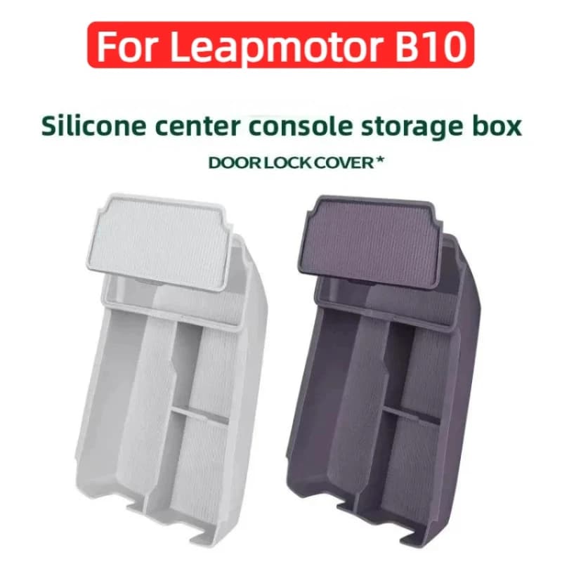 Multifunctional Silicone Car Storage Box Anti- Shake Dirty - Resistant Convenient Storage Box Original Color for Leapmotor B10