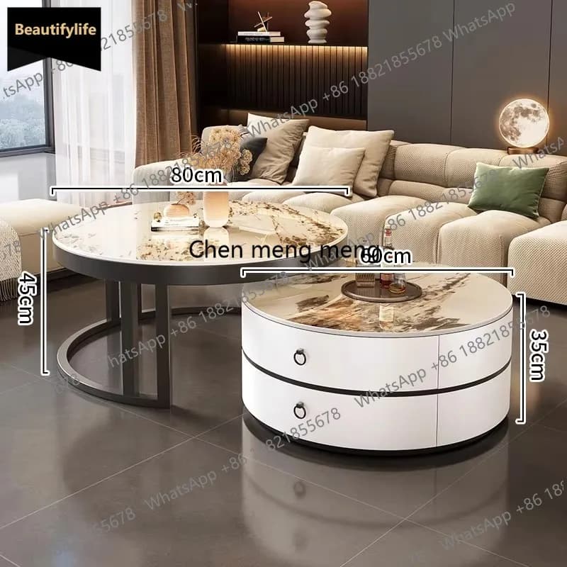 C85 Glam Nordic Coffee Tables Round Simple Luxury Metal Coffee Tables Design Modern Muebles Para El Hogar Living Room Furniture