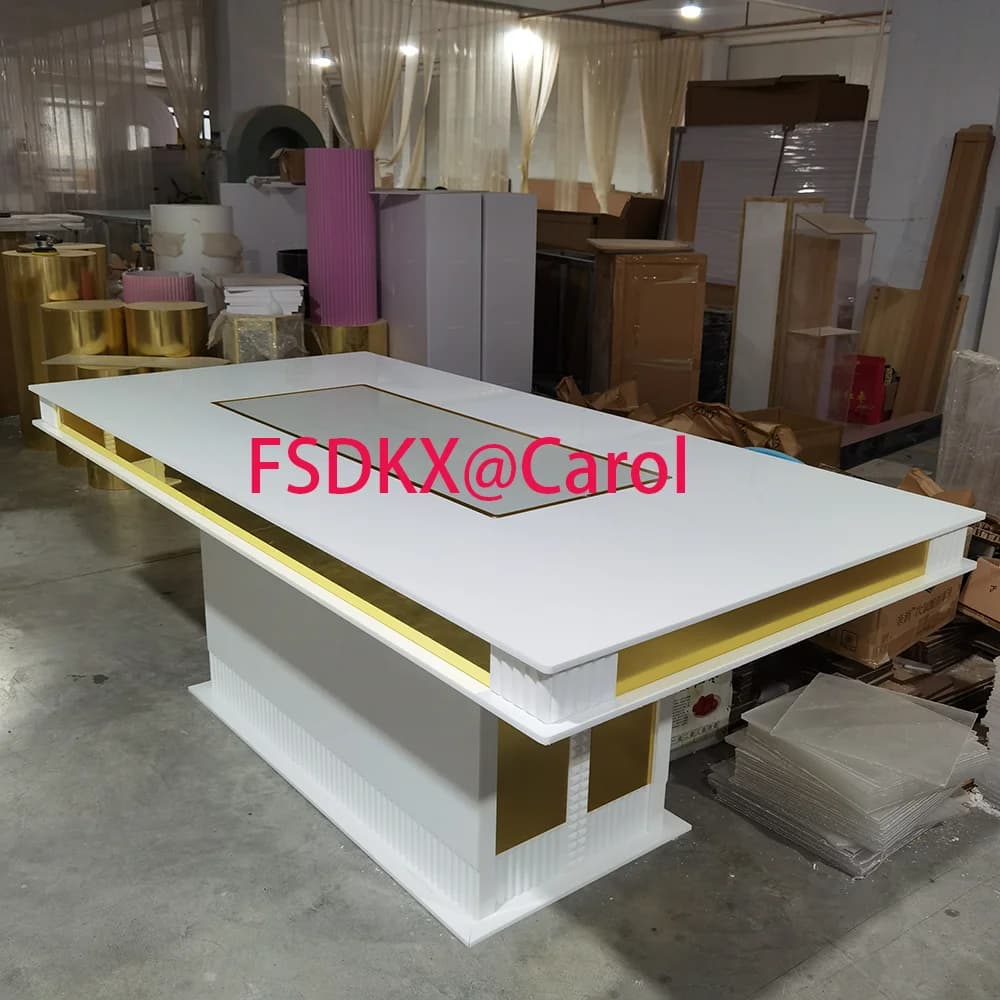 Modern High White Acrylic Dining Table Wedding Events Decoration For Sales