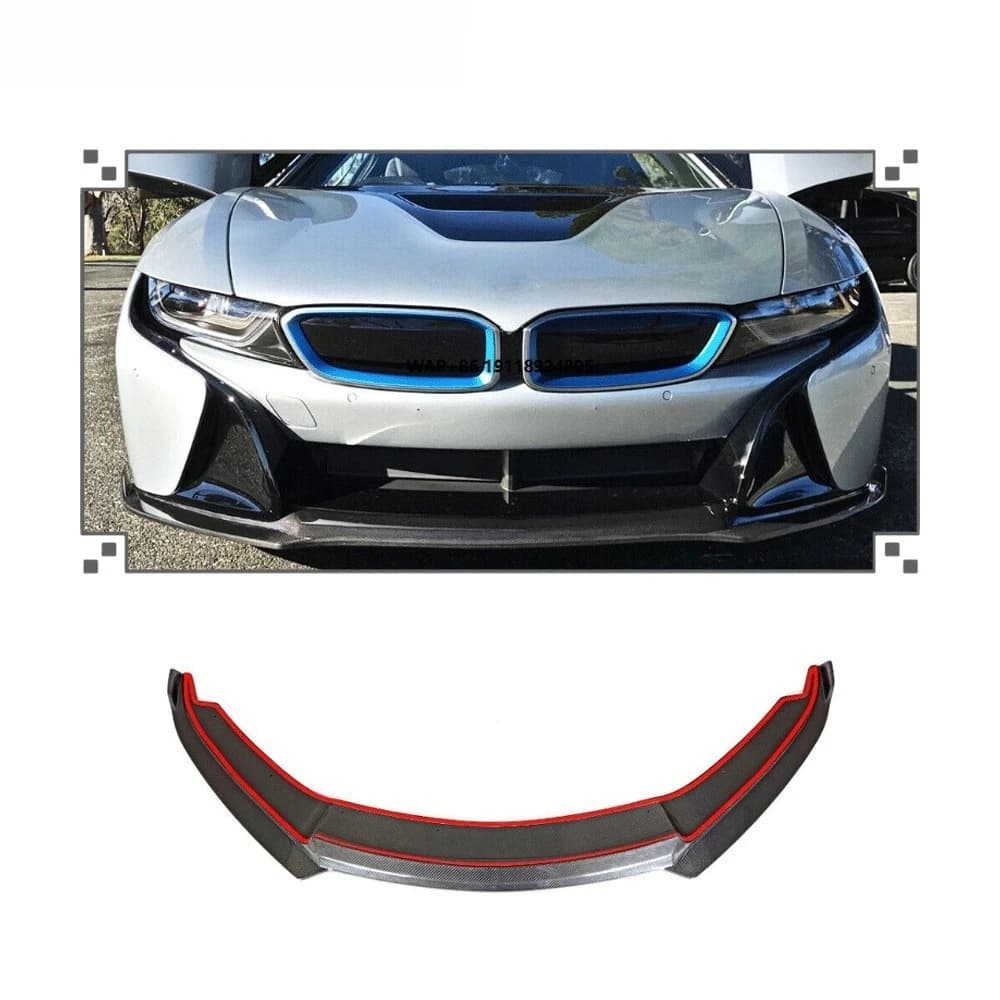 Dry Carbon Fiber Front Bumper Lip Diffuser Spoiler for  I8 I8 Coupe 2014-2018