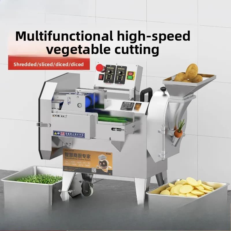 Multifunctional Vegetable Cutter Commercial Fully Automatic Canteen Large Segment Dicing Slicing Silk Electric Vegetable Cutter