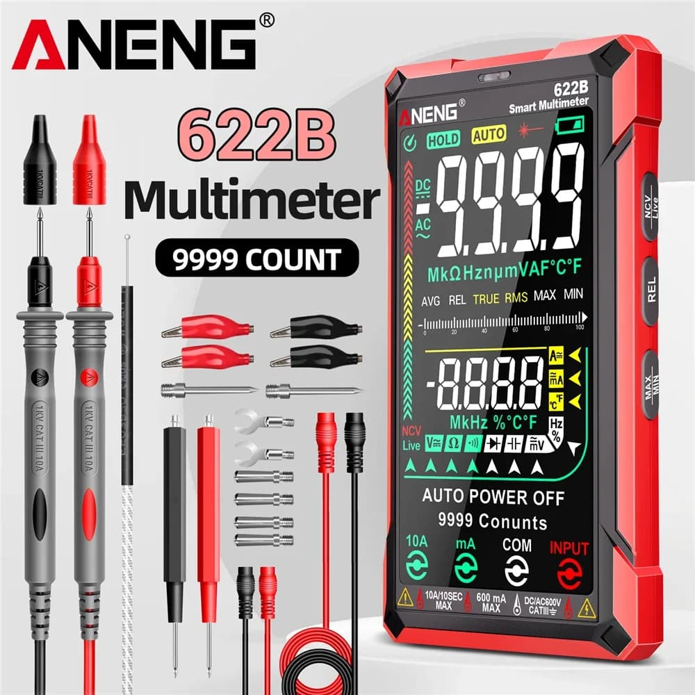 ANENG 622A/622B Smart Digital Multimeter AC/DC Voltage Current Capacitor Resistance NCV Voltage Induction Infrared Laser Tester