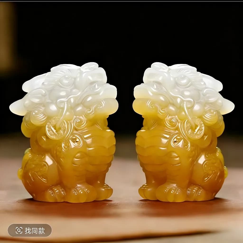 CX unicorn ornament a pair of resin imitation jade jewelry office living room counter ornament