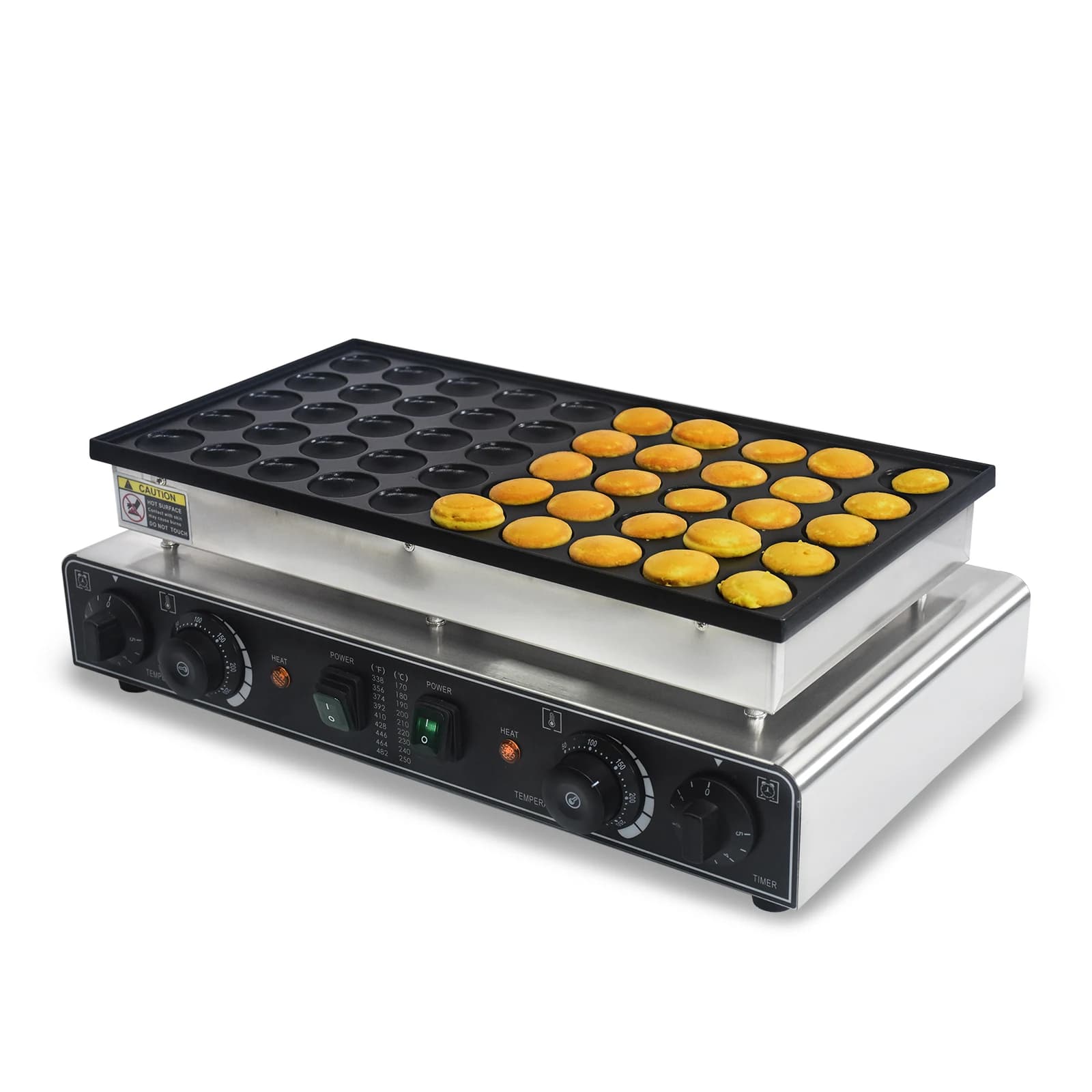 50PCS Commercial Poffertjes Maker Electric Pancakes Maker NonStick Coating Stainless Steel Body Snack Machine For Snack Bar
