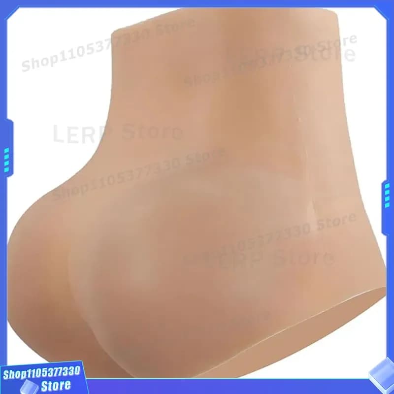 High Waist Fake Butt Hip Lifting Briefs Natural Silicone Seamless Shapewear Abdominal Control Simulated Peach Hip Pants For
