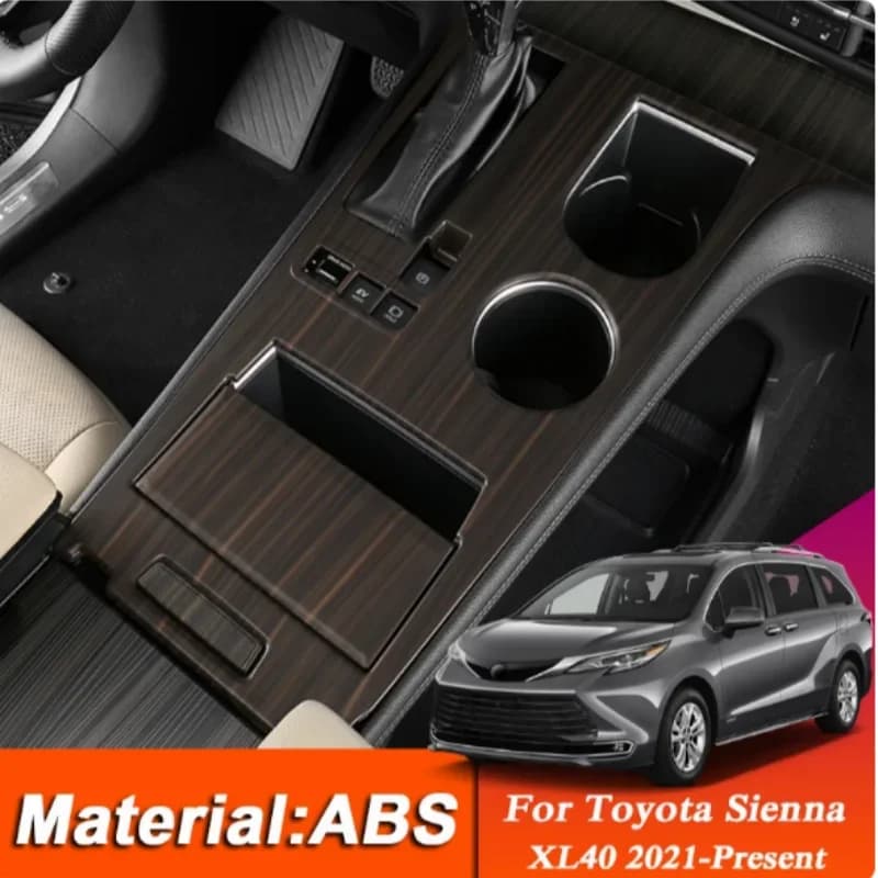 Fit For Toyota Sienna 2021 2022 2023 2024 ABS Carbon Fiber Center Console Gear Shift Panel Frame Cover Trim Car Interior Styling