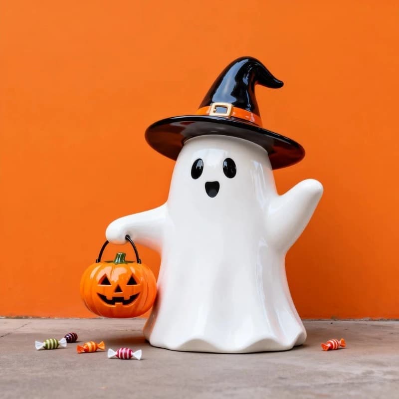 Ghost and Stone Carvings and Sculptures, Resin Statues, Outdoor Garden Sculptures, Festive Halloween Ornaments