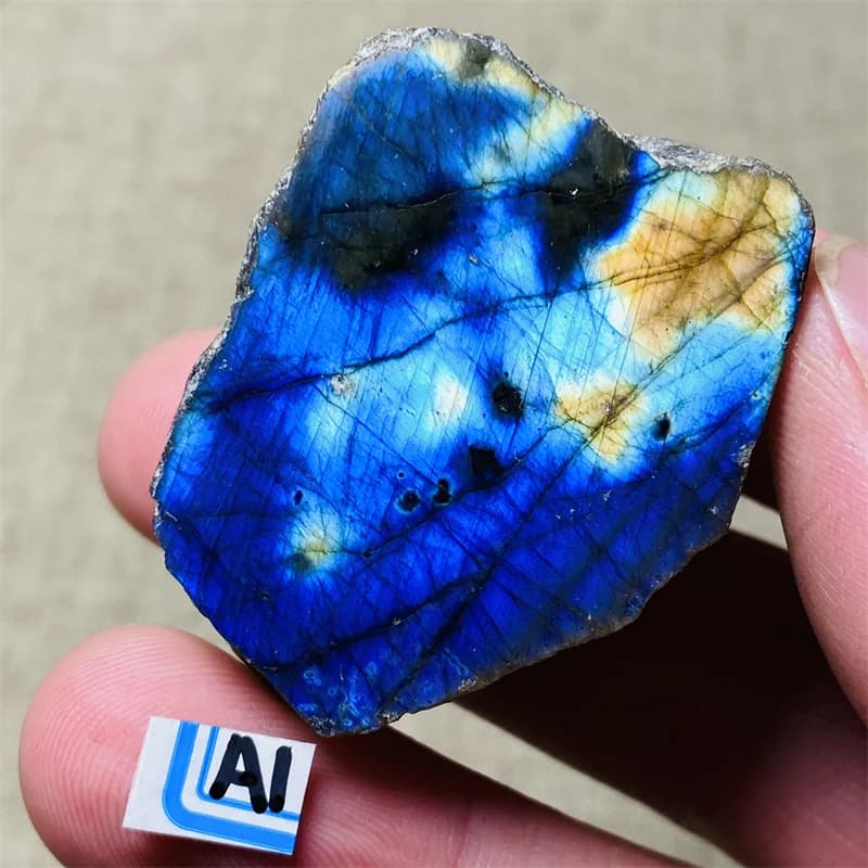 Natural Blue Light Labradorite Mineral Specimen Angel Halo Energy Stone Healing Home Decoration