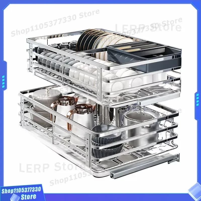 Heavy Duty Pull Out Cabinet Organizer Rack for Kitchen Storage Professional Service Accessories Reliable Space Saving