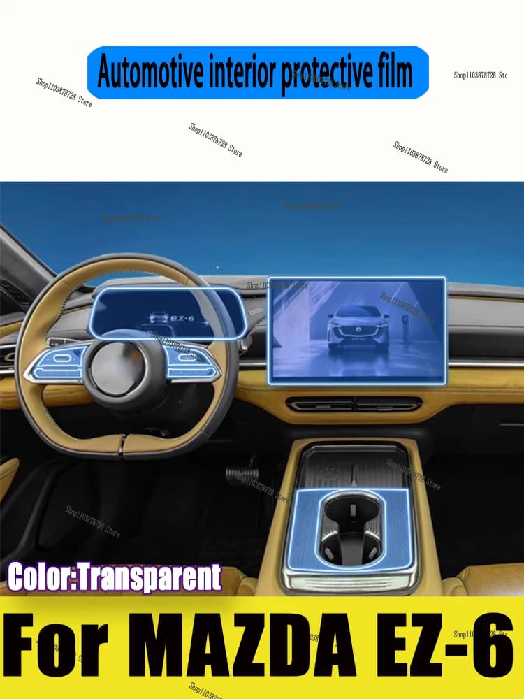 For MAZDA EZ-6 2024 2025 Panel Navigation Automotive Interior Screen TPU Protective Film Cover Anti-Scratch Sticker
