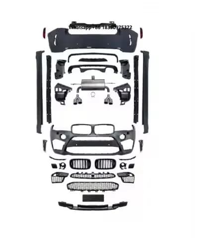 X6M STYLE Front & Rear Car Bumper Lip Side Skirts Wheel Trim Body Kits for X6 F16 Car Body Parts