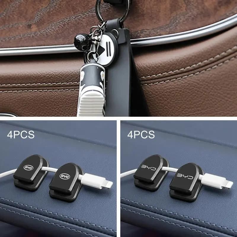 4 Pieces Auto Seat Hook Clips Interior Organizer Hangers for Song Plus Dolphin Atto 3 F3 E6 Yuan Plus Tang S6 Accessories