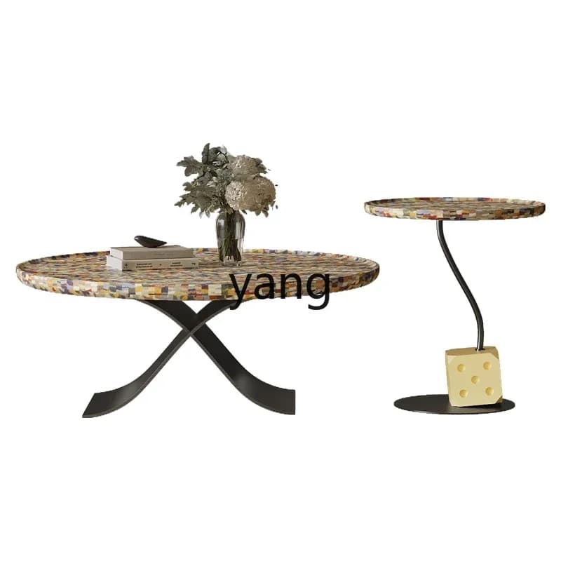 CX light luxury modern coffee table living room home creative round coffee table combination