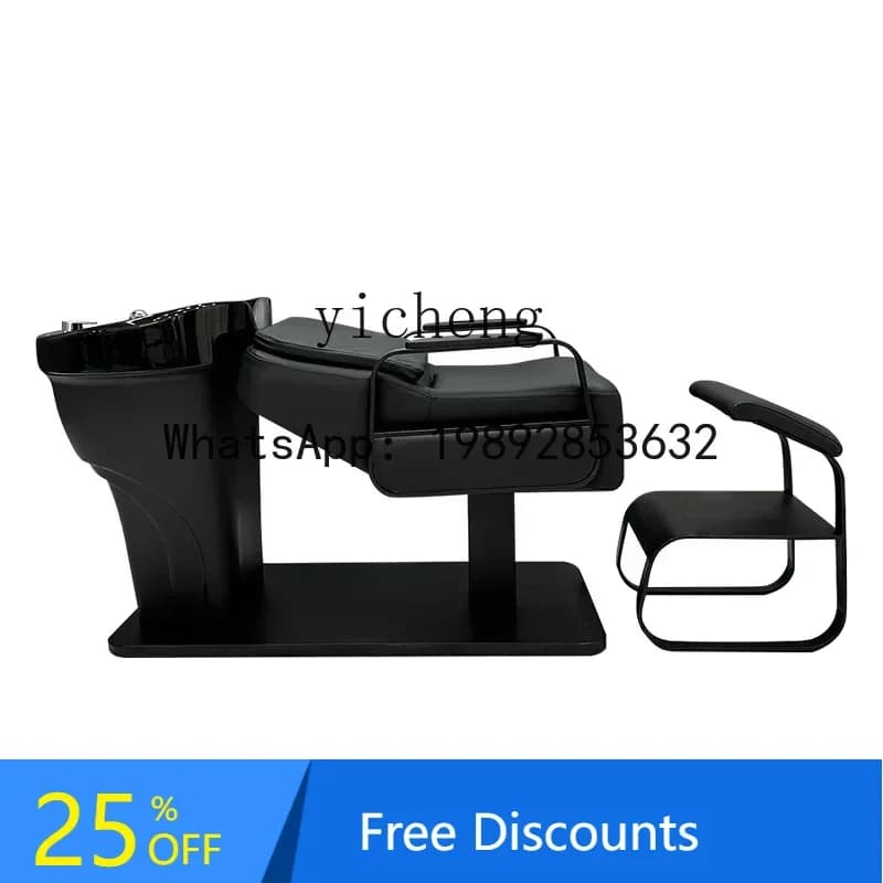 AA  high-end ceramic basin semi-reclining shampoo bed stainless steel hair flushing bed massage bed