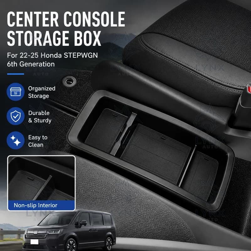 For 22-25 Honda STEPWGN 6th Generation Front Seat Center Console Storage Box Organizer Car Interior Accessories