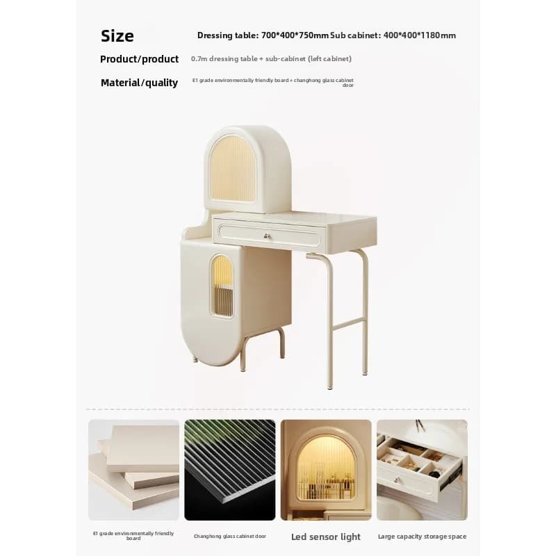 French dresser storage cabinet, integrated large-capacity light luxury high-end master bedroom two-in-one desk makeup table new