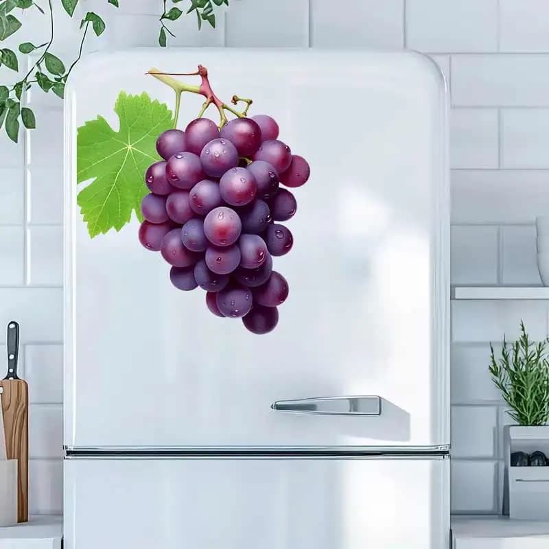 Attractive Grape Fruit Wall Stickers Kitchen Decoration Dining Room Living Refrigerator Home Decoration Decal Stickers S614