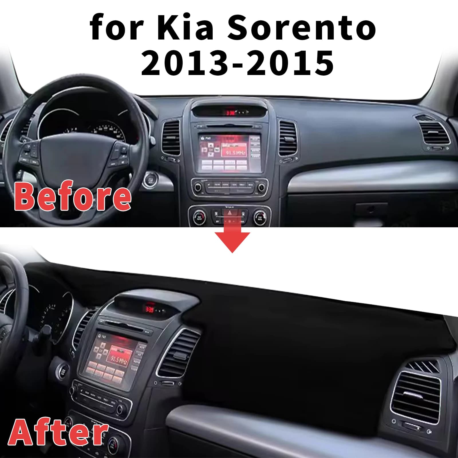 for Kia Sorento 2013 2014 Dashboard Cover Sun Shade Protector Dashmat Anti-Glare UV Block Carpet Mat Automotive Dash Mat