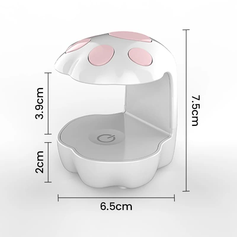 Portable Compact Quick-Dry Nail Dryer Double Light Source 4 Painless Beads Type-C Plug-in Mini Nail Lamp