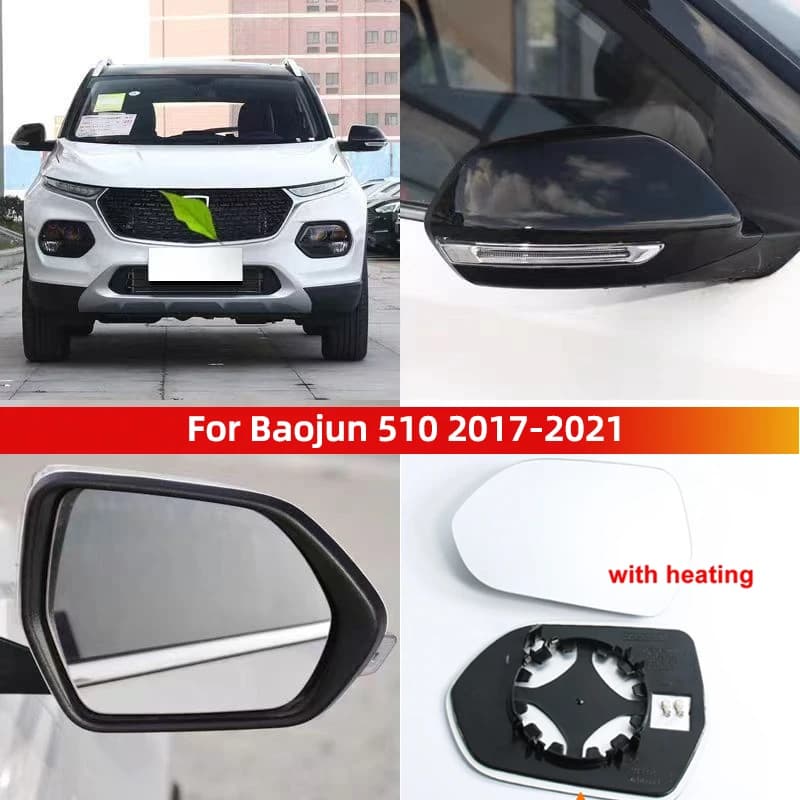 For Baojun 510 2017-2021 Car Accessories Exteriors Part Outer Rearview Side Mirrors Lens Door Wing Rear View Mirror Glass