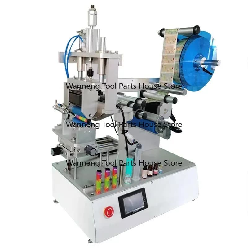 Semi-automatic small round bottle labeling No. 5 No. 7 battery labeling   Electronic round tube test tube
