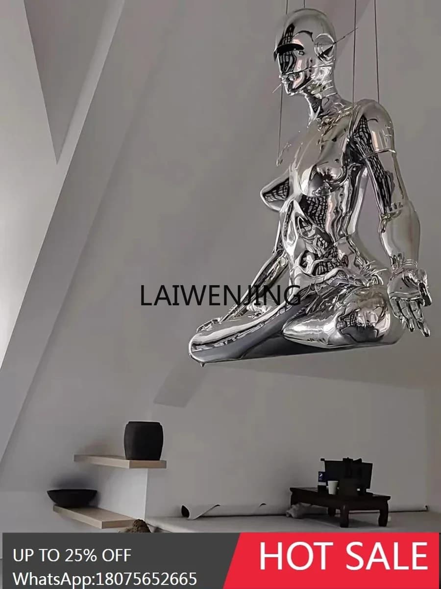 LYN Kongshanji Machinery Ji Electroplated FRP Large Abstract Figure Sculpture Trend Decoration
