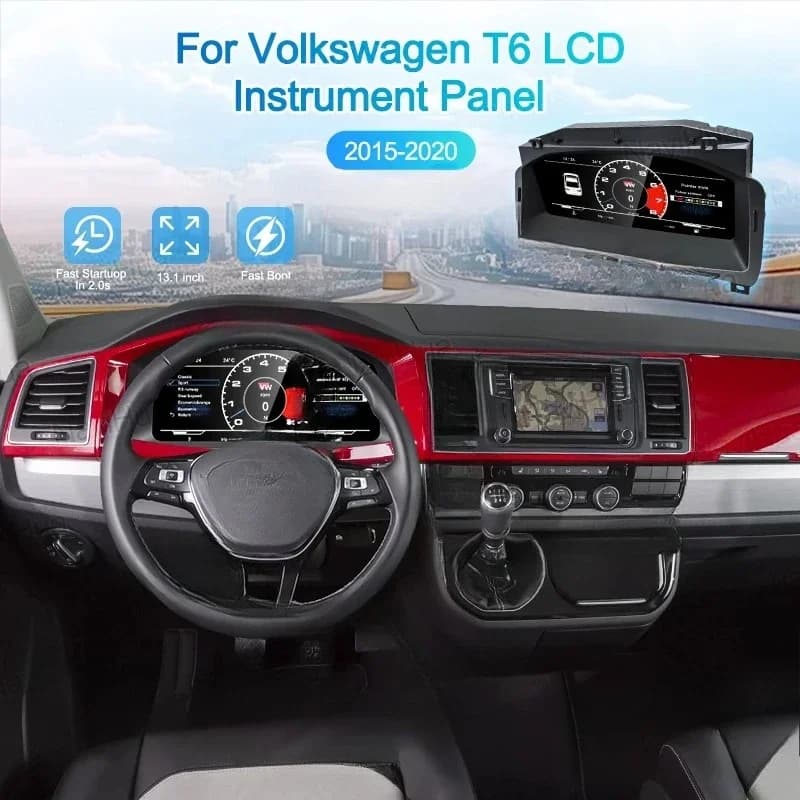 Car Digital Cluster for   VW T6 2015-2020 Speedometer LCD Instrument LCD Dashboard Virtual Cockpit Auto Meter