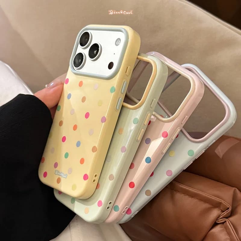 Fashion Dopamine Macaron Print Double Layer Soft TPU Shockproof Anti-drop Portable Protective Cover Case for iPhone 17 Pro Max