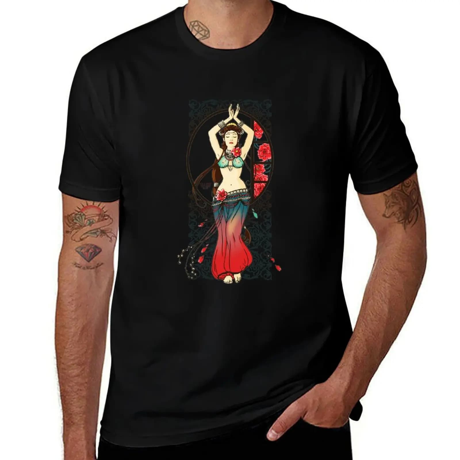 Tribal fusion bellydancer T-Shirt Holiday Lightweight T-Shirt