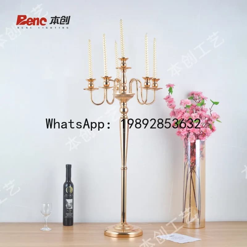 x-14P1 hotel wedding props wrought iron metal floor candle holder wedding scene silver ornament home