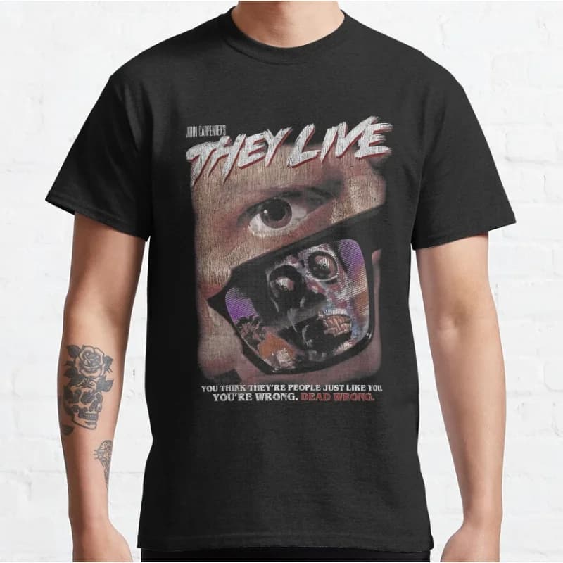 Theylive Retro Horror movie They Live meme John carpenter vintage consume 80s Alien Graphic T Shirts large size Adult Tops S-6XL